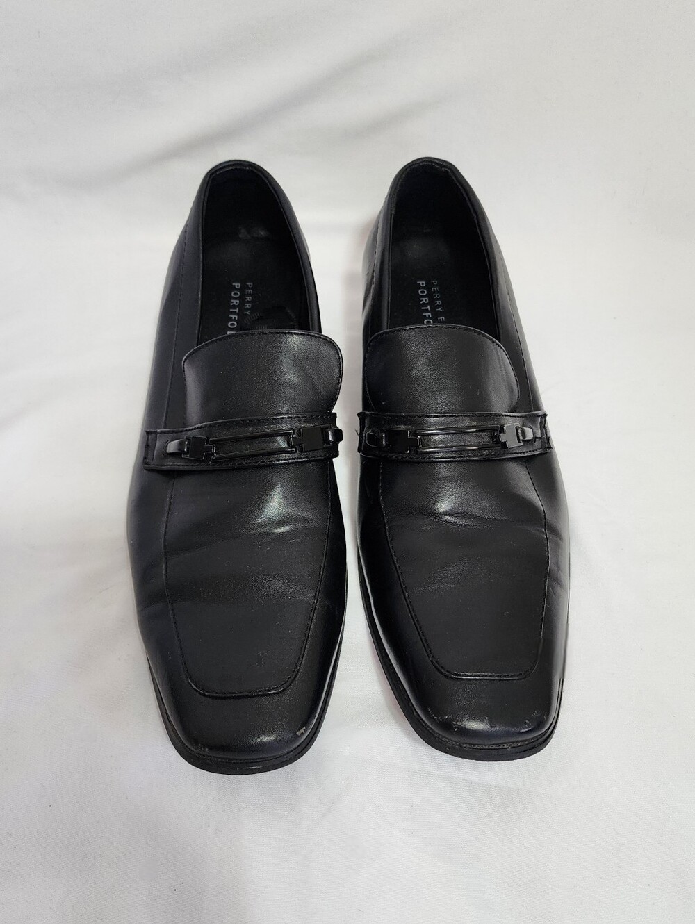 Perry Ellis Portfolio Randle Loafers Men's Size 10 Black Square Toe Dress Shoes